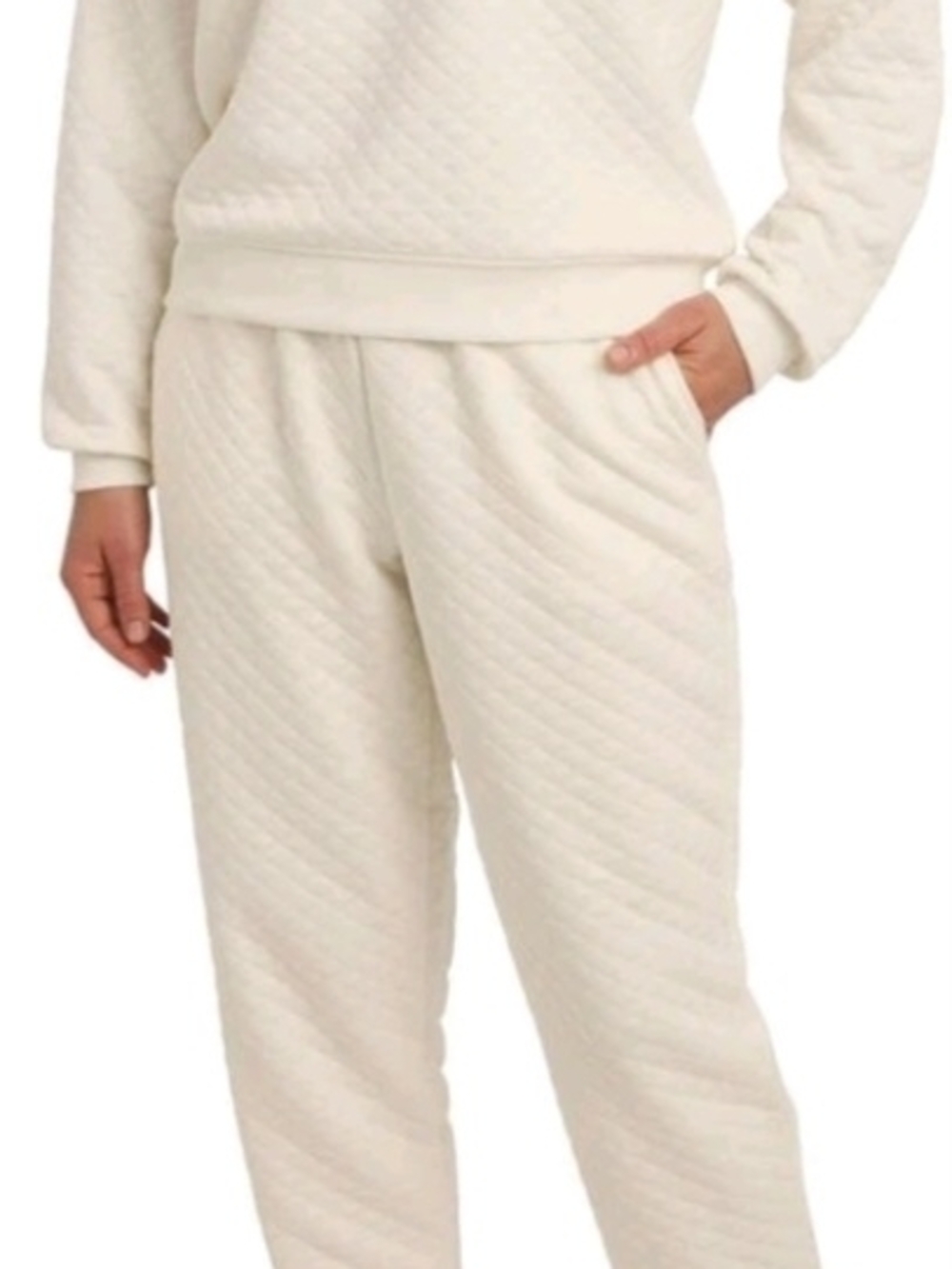 NWT Lands End Women's Quilted Lounge Set Super SOFT White L With Tags